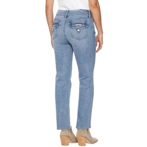HUDSON Straight Stretch Denim Jeans Flap Back Pockets Slim Fit Mid-Rise 12/32 - Picture 4 of 10